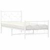 Vidaxl Estructura Cama Metal Con Cabecero Y Pie Cama Blanca 90x200 Cm