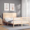 Vidaxl Estructura De Cama Con Cabecero Madera Maciza 140x200 Cm Marrón