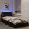 Vidaxl Estructura De Cama Con Luces Led Tela Negro 90x200 Cm