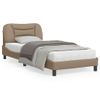 Vidaxl Estructura De Cama Cabecero Cuero Sintético Capuchino 90x200 Cm Marrón