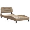 Vidaxl Estructura De Cama Cabecero Cuero Sintético Capuchino 90x200 Cm Marrón