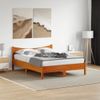 Vidaxl Estructura De Cama Madera Maciza Pino Marrón Cera 140x190 Cm