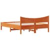 Vidaxl Estructura De Cama Madera Maciza Pino Marrón Cera 140x190 Cm