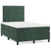 Vidaxl Cama Box Spring Colchón Y Led Terciopelo Verde Oscuro 120x190cm