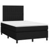 Vidaxl Cama Box Spring Con Colchón Y Luces Led Tela Negro 120x190 Cm