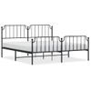 Vidaxl Estructura De Cama Cabecero Y Estribo Metal Negro 160x200 Cm