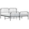 Vidaxl Estructura De Cama Cabecero Y Estribo Metal Negro 160x200 Cm