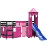 Vidaxl Cama Alta Para Niños Con Torre Madera Pino Rosa 90x200 Cm