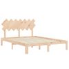 Vidaxl Estructura De Cama Con Cabecero Madera Maciza 140x190 Cm Marrón