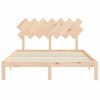 Vidaxl Estructura De Cama Con Cabecero Madera Maciza 140x190 Cm Marrón