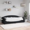 Vidaxl Sofá Cama Con Colchón Tela Negro 80x200 Cm