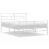 Vidaxl Estructura Cama Metal Con Cabecero Y Estribo Blanco 135x190 Cm