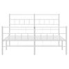 Vidaxl Estructura Cama Metal Con Cabecero Y Estribo Blanco 135x190 Cm