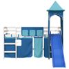 Vidaxl Cama Alta Para Niños Con Torre Madera Pino Azul 90x190 Cm