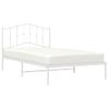 Vidaxl Estructura De Cama De Metal Con Cabecero Blanco 107x203 Cm