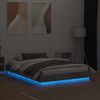 Vidaxl Estructura De Cama Con Luces Led Gris Hormigón 120x190 Cm