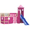 Vidaxl Cama Alta Para Niños Con Torre Madera Pino Rosa 80x200 Cm