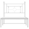 Vidaxl Estructura De Cama De Metal Con Cabecero Blanco 100x190 Cm