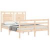 Vidaxl Estructura De Cama Con Cabecero Madera Maciza 140x190 Cm Marrón