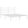 Vidaxl Estructura De Cama De Metal Con Cabecero Blanca 135x190 Cm