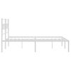 Vidaxl Estructura De Cama De Metal Con Cabecero Blanca 135x190 Cm