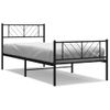 Vidaxl Estructura De Cama Con Cabecero Y Estribo Metal Negro 90x190 Cm