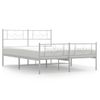 Vidaxl Estructura Cama Metal Cabecero Y Estribo Blanco 140x190 Cm