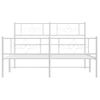 Vidaxl Estructura Cama Metal Cabecero Y Estribo Blanco 140x190 Cm