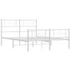 Vidaxl Estructura Cama Metal Cabecero Y Estribo Blanco 140x190 Cm