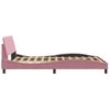 Vidaxl Estructura De Cama Con Cabecero De Terciopelo Rosa 120x200 Cm