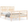 Vidaxl Estructura De Cama Con Cabecero Madera Maciza 140x200 Cm Marrón