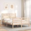 Vidaxl Estructura De Cama Con Cabecero Madera Maciza 140x200 Cm Marrón