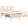 Vidaxl Estructura De Cama Con Cabecero Madera Maciza 140x200 Cm Marrón