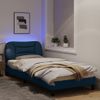 Vidaxl Estructura De Cama Con Luces Led Tela Azul 90x190 Cm