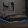 Vidaxl Estructura De Cama Con Luces Led Madera Roble Marrón 200x200 Cm