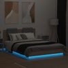 Vidaxl Estructura De Cama Cabecero Luces Led Roble Sonoma 140x200 Cm Marrón