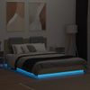 Vidaxl Estructura De Cama Cabecero Luces Led Roble Sonoma 120x200 Cm Marrón