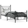 Vidaxl Estructura De Cama Con Cabecero Y Estribo Metal Negro 80x200 Cm