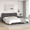 Vidaxl Estructura De Cama Con Cabecero Cuero Sintético Gris 180x200cm