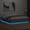 Vidaxl Estructura Cama Con Luces Led Madera Gris Hormigón 200x200 Cm