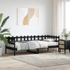 Vidaxl Sofá Cama Madera Maciza De Pino Negro 90x190 Cm