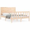 Vidaxl Estructura De Cama Con Cabecero Madera Maciza 140x190 Cm Marrón