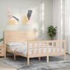 Vidaxl Estructura De Cama Con Cabecero Madera Maciza 140x190 Cm Marrón