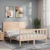 Vidaxl Estructura De Cama Con Cabecero Madera Maciza 140x190 Cm Marrón