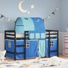 Vidaxl Cama Alta Para Niños Con Túnel Madera Pino Azul 90x190 Cm