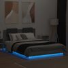 Vidaxl Estructura De Cama Cabecero Luces Led Gris Sonoma 120x200 Cm