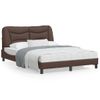 Vidaxl Estructura De Cama Cabecero Cuero Sintético Marrón 140x190 Cm