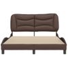 Vidaxl Estructura De Cama Cabecero Cuero Sintético Marrón 140x190 Cm