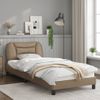 Vidaxl Estructura De Cama Cabecero Cuero Sintético Capuchino 80x200cm Marrón