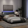 Vidaxl Estructura De Cama Con Luces Led Tela Gris Claro 120x200 Cm